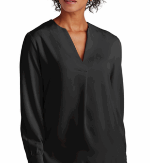 BB18009 Brooks Brothers Women’s Open-Neck Satin Blouse